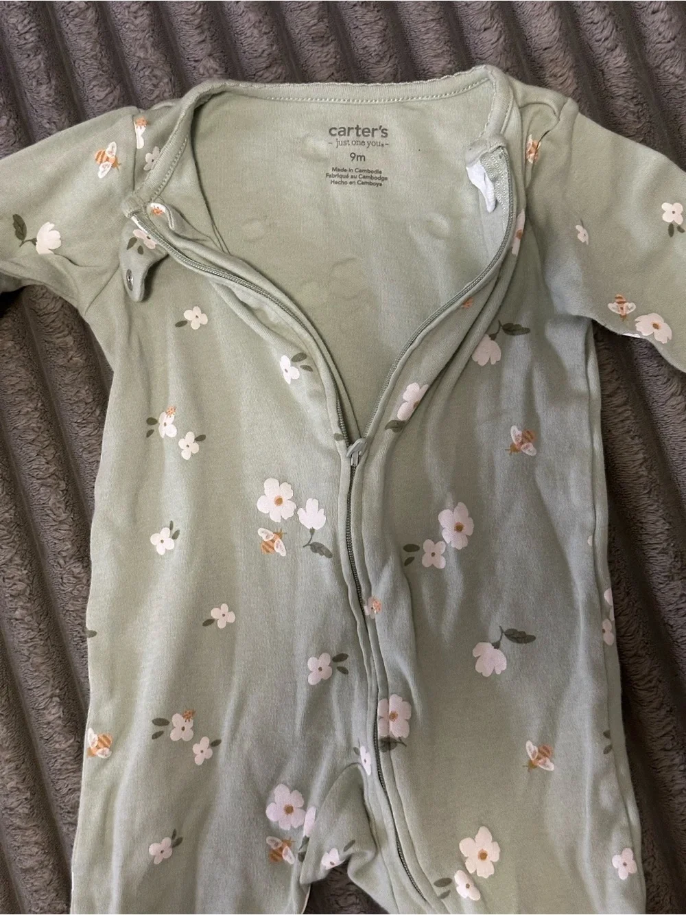 Carter’s Green Floral Sleepers Bundle